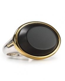 Perfect top-to-toe cool with this onyx stone ring from Elizabeth and James. Boasting a striking design, it proves distinctive details matter.