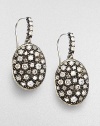 From the Starlight Collection. A simple, elegant oval drop with glimmering diamond accents.Diamond, 1.11 tcw Sterling silver Black rhodium Length, about ¾ Width, about ½ French earwires Made in USA 