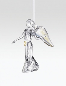 Symbolizing hope and peace, this year's graceful angel ornament is beautifully crafted in faceted crystal with gold-touched wings and 2012 engraved on her skirt, adding an optimistic shimmer to your tree.CrystalAbout 3.25H X 2WMade in Austria Symbolizing hope and peace, this year's graceful angel ornament is beautifully crafted in faceted crystal with gold-touched wings and 2012 engraved on her skirt, adding an optimistic shimmer to your tree.CrystalAbout 3.25H X 2WMade in Austria