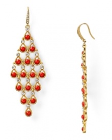 Carolee's bold jewels are in perfect step with fashion's love of statement baubles. Introduce a colorful pop into your collection with this shapely pair of coral chandelier earrings. Carolee's bold jewels are in perfect step with fashion's love of statement baubles. Introduce a colorful pop into your collection with this shapely pair of coral chandelier earrings.