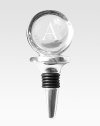 Sandcast metal in a modern design with rubber stopper. Personalization adds a thoughtful touch to a gift. Available in following letters: A-E, G, H, J-N, P, R-T, W 4½L Made of recycled aluminum Imported