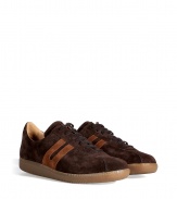 Stylish and comfortable, Ludwig Reiters two-tone suede sneakers are a smart and sporty choice for chic daytime looks - Round toe, tonal laces, soft leather lining, sturdy natural rubber sole - Team with everything from tees and jeans, to button-downs and tailored trousers