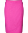 Sleekly sophisticated, Hugos bright wool skirt is a workwear must - Hidden back zip, kick pleat - Tailored fit - Pair with a silk blouse and blazer or a cashmere pullover and leather jacket