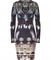 Add some bold style to your cocktail-ready style with this eye-catching printed silk dress from London It designer Mary Katrantzou - Round neck, long sleeves, fitted silhouette, all-over bold print - Style with sky-high platforms and an embellished clutch