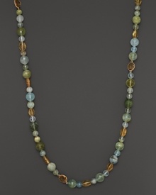 Multi-hued aquamarine pairs perfectly with amethyst in this endless beaded necklace from Lara Gold for LTC.