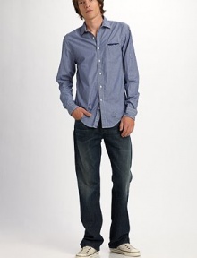 EXCLUSIVELY AT SAKS. A classic bootcut fit is styled in rigid, 11-ounce Japanese denim with uneven hand-sanding for a worn-in look and feel. Five pocket style Inseam, about 34 Cotton Machine wash Made in USA EXCLUSIVELY AT SAKS. A classic bootcut fit is styled in rigid, 11-ounce Japanese denim with uneven hand-sanding for a worn-in look and feel. Five pocket style Inseam, about 34 Cotton Machine wash Made in USA