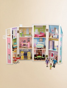 EXCLUSIVELY AT SAKS.COM. It's the perfect way for young girls to play and explore a whole new world from the comfort of home! This adorable wooden dollhouse comes with 30 accessory pieces, making a great gift for any occasion.