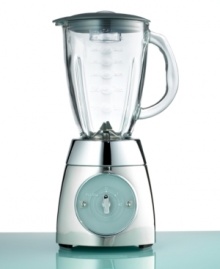 With a certain simplicity in its style, this modernistic blender is always in the mix. The elegant stainless steel base and decorative glass switch frame contain a powerful motor, equipped to blend at two speeds, pulse or even crush ice. One-year warranty. Model BL-24691. With a certain simplicity in its style, this modernistic blender is always in the mix. The elegant stainless steel base and decorative glass switch frame contain a powerful motor, equipped to blend at two speeds, pulse or even crush ice. One-year warranty. Model BL-24691.