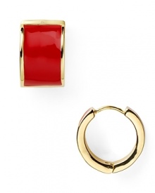 Understated with graphic sensibility, kate spade new york's enamel and and gold-tone hoops add a polished air to everyday ensembles.