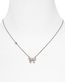 Tie on sweet sparkle with this delicate crystal bow necklace from Juicy Couture, sure to be on every girl's wish list. Tie on sweet sparkle with this delicate crystal bow necklace from Juicy Couture, sure to be on every girl's wish list.