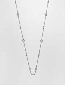 From the Estate Collection. Beautifully faceted blue topaz stone set in intricately designed, sterling silver on a delicate link chain. Blue topazSterling silverLength, about 34Lobster clasp closureImported From the Estate Collection. Beautifully faceted blue topaz stone set in intricately designed, sterling silver on a delicate link chain. Blue topazSterling silverLength, about 34Lobster clasp closureImported