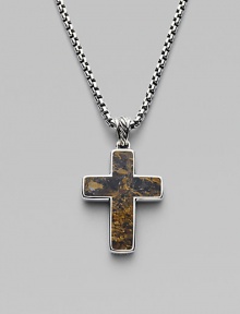 EXCLUSIVELY AT SAKS. From the Exotic Stone Collection. The rustic richness of bronzite, set within a modern cross, crafted of sterling silver on a silver box link chain.Length, about 22 Lobster clasp Imported EXCLUSIVELY AT SAKS. From the Exotic Stone Collection. The rustic richness of bronzite, set within a modern cross, crafted of sterling silver on a silver box link chain.Length, about 22 Lobster clasp Imported