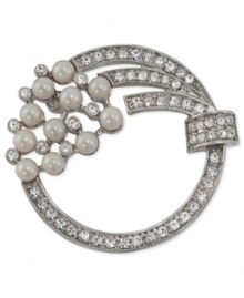 Catch a wave with this pin from Carolee. Crafted from silver-tone mixed metal, the pin has glass pearls and accents in cluster for a classic statement. Approximate diameter: 1-1/2 inches by 1-1/2 inches. Catch a wave with this pin from Carolee. Crafted from silver-tone mixed metal, the pin has glass pearls and accents in cluster for a classic statement. Approximate diameter: 1-1/2 inches by 1-1/2 inches.