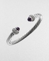 From the Moonlight Ice Collection. Beautiful amethyst stones with diamonds in a classic cable design. Amethyst Diamonds, 1.38 tcw Sterling silver Size, about 2¼ X 1¾ Imported 