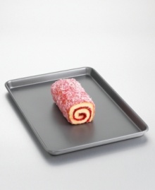 Feast on yummy rolled treats when you use this jelly roll pan. Features include nonstick interior and exterior for easy cleaning, no-hassle food release and optimum baking performance. Constructed of aluminized steel to resist rusting. Rolled edges are reinforced with tinned steel wire for added strength. Oven safe to 450 degrees. Lifetime warranty. Model BW2018. Feast on yummy rolled treats when you use this jelly roll pan. Features include nonstick interior and exterior for easy cleaning, no-hassle food release and optimum baking performance. Constructed of aluminized steel to resist rusting. Rolled edges are reinforced with tinned steel wire for added strength. Oven safe to 450 degrees. Lifetime warranty. Model BW2018.