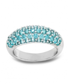 Evoking the beautiful beaches of the Caribbean, Swarovski's turquoise crystal ring will have a transporting effect whenever you wear it! Set in silver tone mixed metal. Size 7.