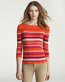 Brighten up the season in this vibrantly striped Velvet by Graham & Spencer sweater. Brighten up the season in this vibrantly striped Velvet by Graham & Spencer sweater.