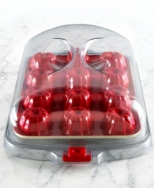 The best part of baking is sharing, and this mini bundt pan and carrier duo makes doing so a breeze. The 12-cavity nonstick aluminum pan dishes out perfect muffins, brownies and mini bundt cakes, and then packs up brilliantly in the rectangular locking case. Make, bake and take something sweet to go! The best part of baking is sharing, and this mini bundt pan and carrier duo makes doing so a breeze. The 12-cavity nonstick aluminum pan dishes out perfect muffins, brownies and mini bundt cakes, and then packs up brilliantly in the rectangular locking case. Make, bake and take something sweet to go!