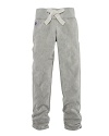 The essential athletic pant, updated for comfort and style in soft stretch cotton fleece and finished with a pretty ruched hem.