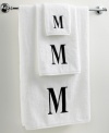 Dry off in your signature style with monogrammed towels from Avanti. Embroidered with a single capital letter in Bodoni font, this combed cotton hand towel makes it easy to personalize your bath.