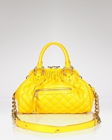 Inspire bag envy with this richly quilted Marc Jacobs satchel, Featuring a brilliant chain link strap. Don it with any ensemble and hit the town with attitude. Inspire bag envy with this richly quilted Marc Jacobs satchel, Featuring a brilliant chain link strap. Don it with any ensemble and hit the town with attitude.