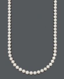 Layer up on glamour with a luxurious strand of pearls. Necklace can be worn long or doubled for an ultra-chic look. Features Belle de Mer AA cultured freshwater pearls with a 14k gold clasp. Approximate length: 36 inches. Layer up on glamour with a luxurious strand of pearls. Necklace can be worn long or doubled for an ultra-chic look. Features Belle de Mer AA cultured freshwater pearls with a 14k gold clasp. Approximate length: 36 inches.