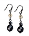 High-powered fashion, by Charter Club. These drop earrings turn up the energy with jet beads and clear accents. Crafted in hematite tone mixed metal. Approximate drop: 1-1/2 inches.