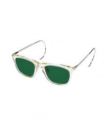Give your look a cutting-edge finish with Maison Martin Margielas mixed-media sunglasses, detailed with a cool mix of Italian acetate and German made stainless steel cable for a unique take on your soon-to-be favorite accessory - Clear champagne acetate frames, silver-toned wire wrap-around temples, clear nose pieces, dark green lenses - Lens filter category 3 - Comes with a logo embossed hard carrying case - Crafted in collaboration with eyewear expert Cutler and Gross Give your look a cutting-edge finish with Maison Martin Margielas mixed-media sunglasses, detailed with a cool mix of Italian acetate and German made stainless steel cable for a unique take on your soon-to-be favorite accessory - Clear champagne acetate frames, silver-toned wire wrap-around temples, clear nose pieces, dark green lenses - Lens filter category 3 - Comes with a logo embossed hard carrying case - Crafted in collaboration with eyewear expert Cutler and Gross