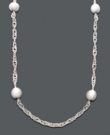 Sophisticated elegance. A simple chain with subtle bead accents adds dimension to your neckline. Crafted in sterling silver by Giani Bernini. Approximate length: 18 inches. Sophisticated elegance. A simple chain with subtle bead accents adds dimension to your neckline. Crafted in sterling silver by Giani Bernini. Approximate length: 18 inches.