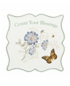 Spring is perpetually in season with the Butterfly Meadow trivet. Colorful blooms and butterflies mingle on beautiful white porcelain with an important reminder: Count Your Blessings. Qualifies for Rebate