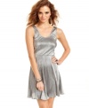 Silvery metallic fabric makes this skater dress from Ali & Kris perfectly suited for the most festive time of year.