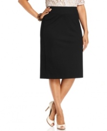 INC's plus size pencil skirt is a must-have for any wardrobe. Refined ponte knit feels great and looks perfectly polished, too. INC's plus size pencil skirt is a must-have for any wardrobe. Refined ponte knit feels great and looks perfectly polished, too.