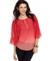 Incorporate ethereal, lightweight pieces into your trove of tops with this style from Lily White that boasts dreamy bell sleeves and an awesome color fade!