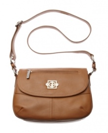 Sleek outside and practical within, this luxuriously smooth leather purse features triple interior compartments to keep you organized - and elegant. Sleek outside and practical within, this luxuriously smooth leather purse features triple interior compartments to keep you organized - and elegant.