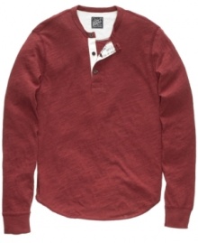 Kick back and relax in style with this long-sleeved henley shirt from Lucky Brand Jeans. Kick back and relax in style with this long-sleeved henley shirt from Lucky Brand Jeans.