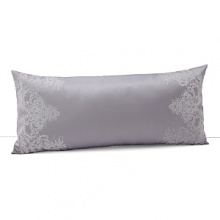 An enchanting, traditional pattern in silver embroidered on lilac frames this decorative pillow. Coordinates with duvet and shams. An enchanting, traditional pattern in silver embroidered on lilac frames this decorative pillow. Coordinates with duvet and shams.