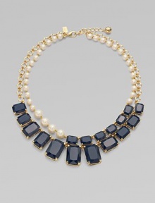 A beautiful blend of faceted, rectangular stones, pearlized beads and shiny link chains for an unique and elegant look. Epoxy stonesPlastic beadsBrassLength, about 20Lobster clasp closureImported A beautiful blend of faceted, rectangular stones, pearlized beads and shiny link chains for an unique and elegant look. Epoxy stonesPlastic beadsBrassLength, about 20Lobster clasp closureImported