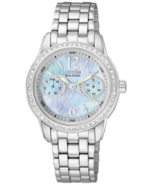 A hypnotizing design from Citizen. With shimmering accents and swirling colors, thie Eco-Drive watch is a true original. A hypnotizing design from Citizen. With shimmering accents and swirling colors, thie Eco-Drive watch is a true original.
