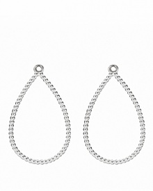 Slip PANDORA's sterling silver teardrop hoop charms onto french wire or hoop earrings for a dramatic customized look. Slip PANDORA's sterling silver teardrop hoop charms onto french wire or hoop earrings for a dramatic customized look.