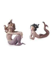 From under the sea to your living room shelf, the Fantasy mermaid figurine from Lladro evokes another world entirely in delicately glazed porcelain. Shown right. From under the sea to your living room shelf, the Fantasy mermaid figurine from Lladro evokes another world entirely in delicately glazed porcelain. Shown right.