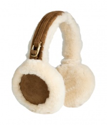 Both comfortable and stylish, UGG Australias shearling earmuffs are an ultra cozy cold weather must - Cream shearling, chestnut suede band with double logo engraved U-ring at side - Wear with puffy parkas and matching shearling boots Both comfortable and stylish, UGG Australias shearling earmuffs are an ultra cozy cold weather must - Cream shearling, chestnut suede band with double logo engraved U-ring at side - Wear with puffy parkas and matching shearling boots