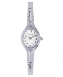 A classic everyday style from Caravelle by Bulova. Watch features a mixed metal bracelet and case. White dial with logo and silvertone numerals. Quartz movement. Water resistant to 30 meters. Three-year limited warranty.