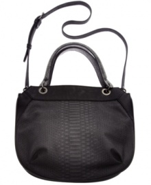 Add some fashionista flair to your everyday outfitting with this chic, snake charmer from RACHEL Rachel Roy. Crafted in faux python-embossed leather with versatile shoulder strap, it's sized-right to meet all your daily demands. Add some fashionista flair to your everyday outfitting with this chic, snake charmer from RACHEL Rachel Roy. Crafted in faux python-embossed leather with versatile shoulder strap, it's sized-right to meet all your daily demands.
