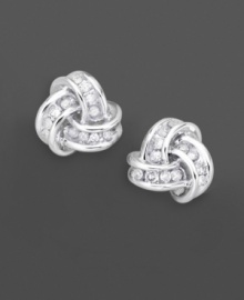 Round-cut diamonds (1/5 ct. t.w.) make a classic style sparkle. Earrings set in 14k white gold. Round-cut diamonds (1/5 ct. t.w.) make a classic style sparkle. Earrings set in 14k white gold.