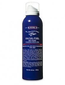 The ultimate all-in-one solution for your shaving and cleansing needs that relieves irritation and provides a smooth shave. Gentle to skin, this lightweight gel lathers quickly and with the help of caffeine, vitamin C and E, skin is hydrated, energized and ready for takeoff. Made in USA. 5 oz.