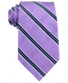 Make a statement in stripes. This tie from Club Room punches up any dark suit. Make a statement in stripes. This tie from Club Room punches up any dark suit.