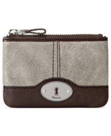 Change things up with this mod metaalic coin purse from Fossil that showcases ultra-soft suede in a vintage-inspired design. Compact yet equipped to safely stow coins, cash and mini must-haves, it slips into almost any handbag without a worry. Change things up with this mod metaalic coin purse from Fossil that showcases ultra-soft suede in a vintage-inspired design. Compact yet equipped to safely stow coins, cash and mini must-haves, it slips into almost any handbag without a worry.
