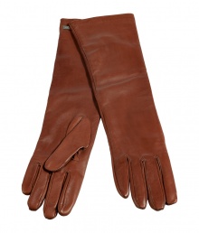 Perfect for pairing with cropped-sleeve coats, Salvatore Ferragamos rich cognac leather gloves are an exquisitely elegant accessory - Silk lined - Pair with a felted wool hat and chic outerwear for an impossibly sophisticated finish Perfect for pairing with cropped-sleeve coats, Salvatore Ferragamos rich cognac leather gloves are an exquisitely elegant accessory - Silk lined - Pair with a felted wool hat and chic outerwear for an impossibly sophisticated finish