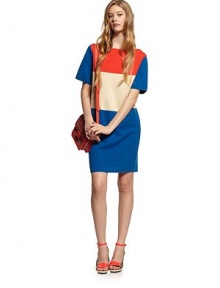 An ultra-mod colorblock shift, sleek and shapely with chic slash pockets.Jewel necklineShort sleevesFlat frontSlash pocketsCenter back zipperAbout 19 from natural waistCottonDry cleanImportedModel shown is 5'10 (177cm) wearing US size Small. An ultra-mod colorblock shift, sleek and shapely with chic slash pockets.Jewel necklineShort sleevesFlat frontSlash pocketsCenter back zipperAbout 19 from natural waistCottonDry cleanImportedModel shown is 5'10 (177cm) wearing US size Small.