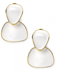 A bold shape in a standout shade, Kenneth Jay Lane's enamel drop earrings are a Mod-chic accessory choice. Slip them in to swing it '60's style.